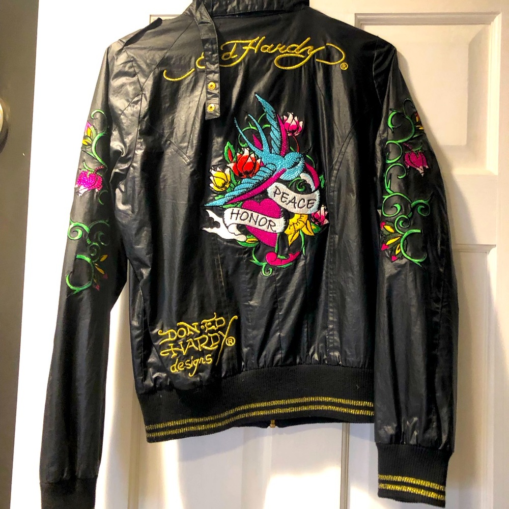 Ed Hardy embroidered and beaded jacket